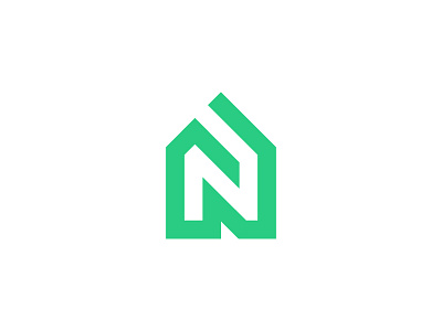 N brand geometry home house identity letter logo mark minimal monogram technology