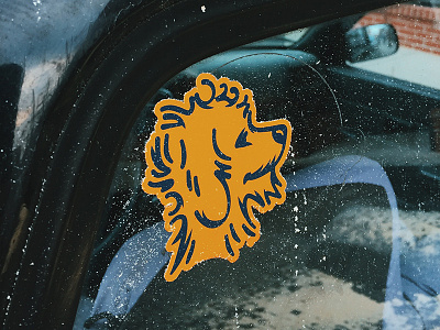 Commute brand dog illustration logo soft goods sticker