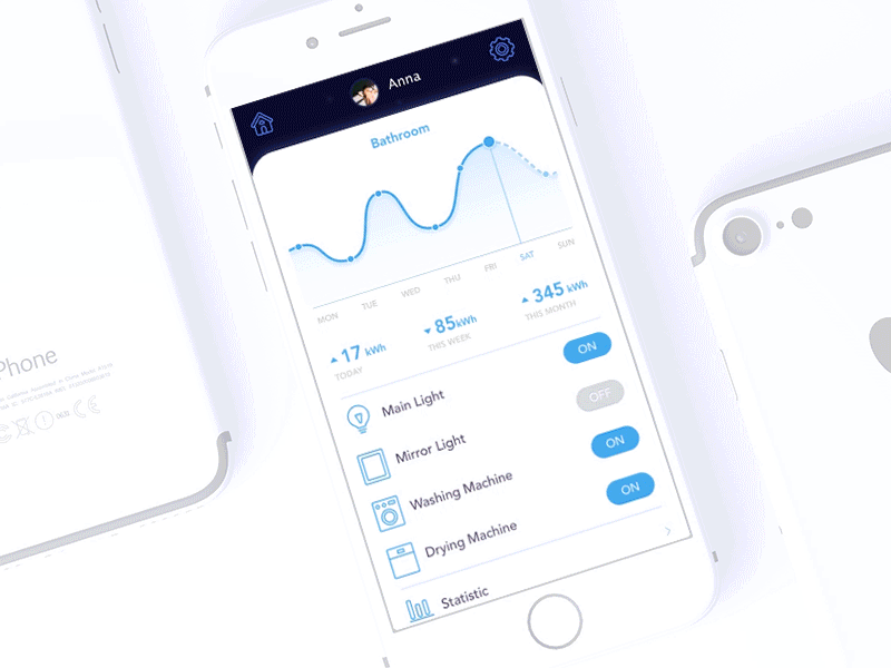 Room Settings Animation animation color color picker electricity icons picker select smart home ui ux