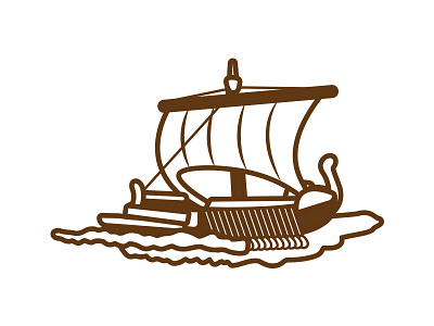 Oh Ship! boat brown greek history illustration naval sail sea ship