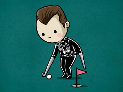 Sporty T-1000 - Golf chow hon lam art funny golf movie pop culture sporty buddy t 1000 terminator