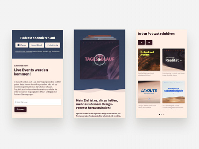 Podcast Landingpage Mobile Website Design design landingpage layout mobile music player podcast responsive ui web design webdesign website