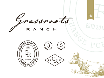 GRR v1 agriculture beef brand emblem farm food label monogram ranch script sustainable