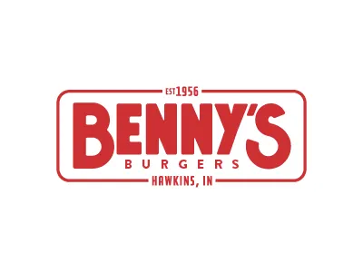 Benny's Burgers branding custom type lockup logo stranger things typography