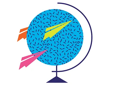 Travel globe illustration travel