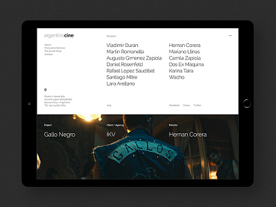 ArgentinaCine Website argentina black buenos aires dark digital homepage los caballos responsive tablet ui ux website