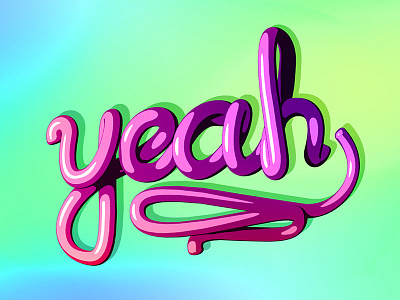 Yeah! 3d cartoon cinema 4d lettering