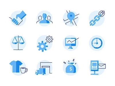 Supply Mgnt Icon Set icon set merchandise supply mgnt