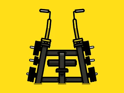 Machine Musculation illustrator sport vector yellow