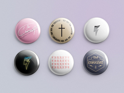 The Current Pins branding buttons design icon illustration mockup pins type