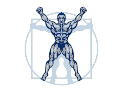 Driven Fitness Logo bodybuilding branding crossfit fitness health identity logo muscle vitruvian wellness