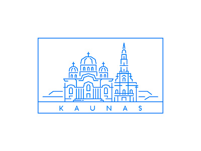 Kaunas City - Line Illustration architecture building city illustration line art vector