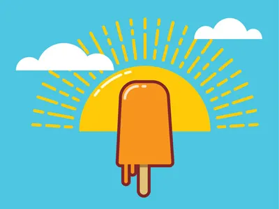The Melt Down design fun ice cream icon illustration minimal minimalist design orange popsicle summer sun thick lines