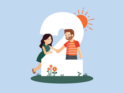 2 years cute illustration simple