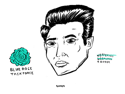 Blue Rose Task Force agentcooper blue davidlynch handdrawn illustration ink rose scifi twinpeaks