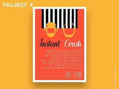 Project X : 10 Music Artists | 10 Songs | 10 Posters artwork challenge daft punk design design a day illustrator instant crush music photoshop posters