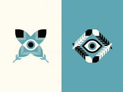 Feather + Eye brand eye feather icon logo mark texture