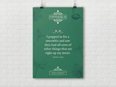 Poppogoblin Testimonial Poster advert banner branding color colour graphic design messaging typography