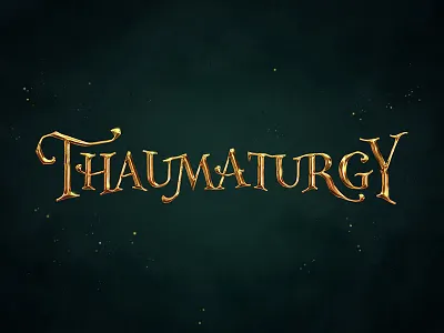 Thaumaturgy gold logo magic metal miracle sparkle wizard