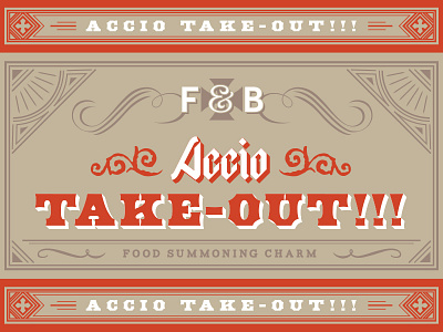 Accio Take-Out!!! concept packaging typography