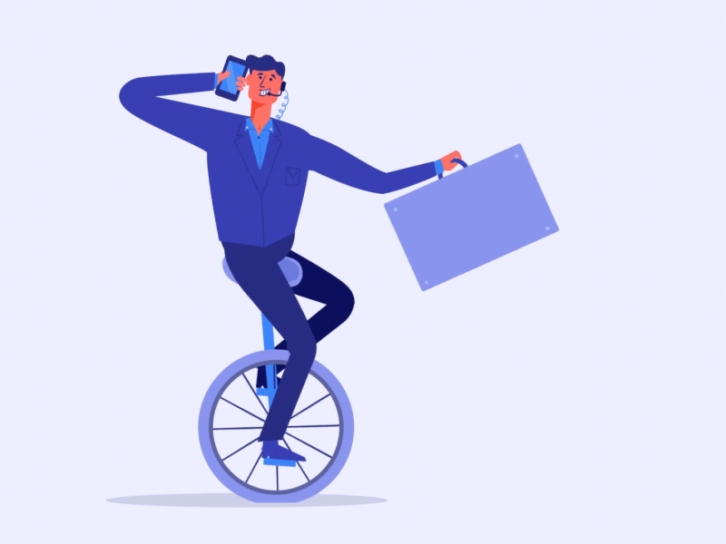 Mr. Unicycle animation bicycle business character business man character character animation gif sales suitcase unicycle unicycle animation wheel