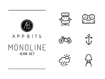 MONOLINE Icons icon icon set line icons pack set