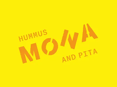 Mona austin cool distressed hipster hummus middle eastern modern outline pita