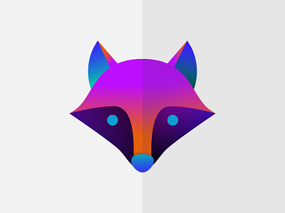 Fox animal fox gradient illustration neon