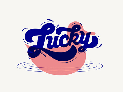 Lucky Duck illustration lettering risograph type typography vector