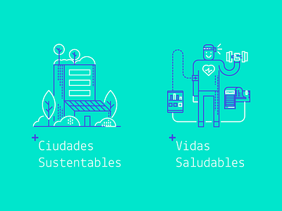 Ciudades y vidas apps illustration innovation line technology