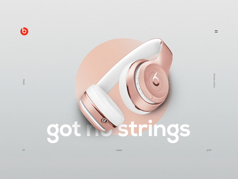 Beats. blue gradient graphic design minimalistic select ui ux web design white