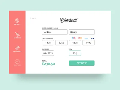 Daily UI #002 - Credit Card Checkout checkout credit card daily ui dailyui form