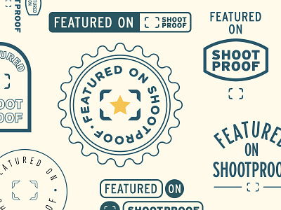 Featured on ShootProof badge badges lockup logo typography