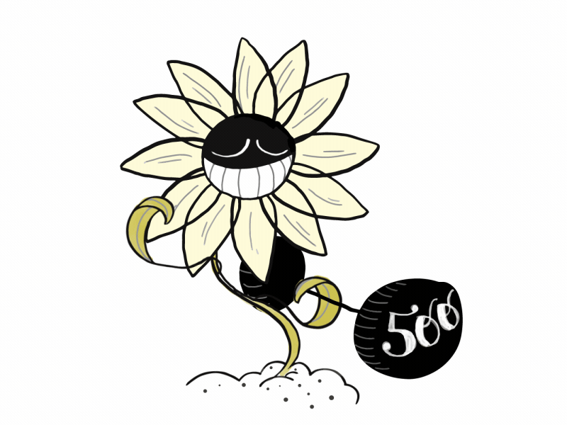 Flower Power animation flower gif illustration loop plant weightlifting