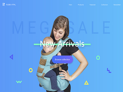 Rubik - Multipurpose Landing Template baby carrier hipster html template landing page landing shop layer parallax one page