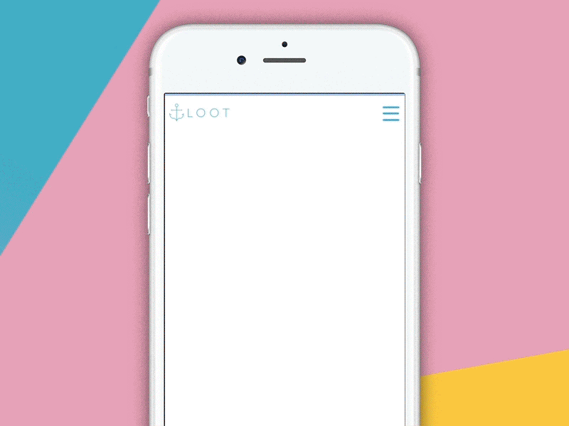 Banking App Loot - Animated website animation app banking dribbble newbie first shot interaction design loot ui web design website