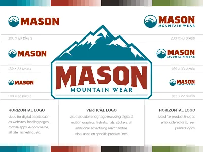Mason Mountain Wear Logo Guidelines brand guidelines branding illustration logo print