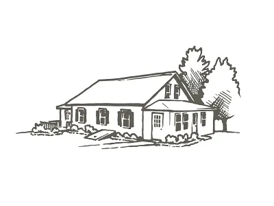 Our House drawing illustration ink vector
