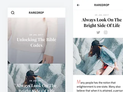 Recent concept work for a preordering app app blog concept feed interface iphone list ui ux