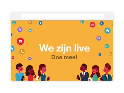 Crowdfunding Live bright campaign contact crowdfunding flat illustration launch live modern online