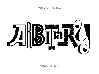 Arbitrary lettering logo type typography