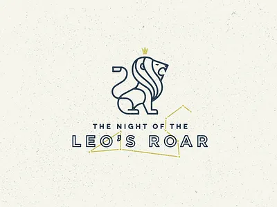 Leo's Night Out branding crown graphic icon illustration king letters lion logo mane type typography