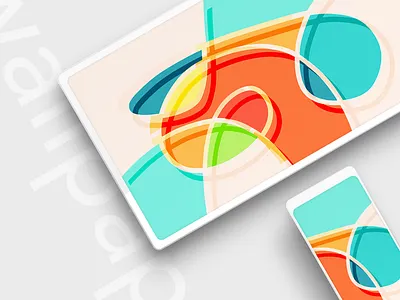 Glass Curves A abstract art backgrounds mockup screen wallpaper