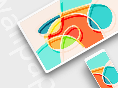 Glass Curves A abstract art backgrounds mockup screen wallpaper