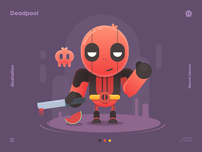 🤡 Deadpool 🗡 🍉 2017 art cool cute fun illustration line stroke vector