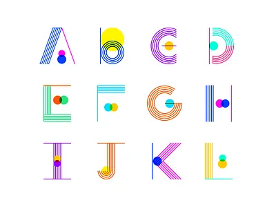 Abc artist designer；letter；line；colour；ui graphic
