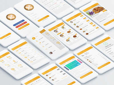 Food Mad App UI Kit android app ui kit clean food app iphone latest material design minimal modern ui ux premium restaurant app vector