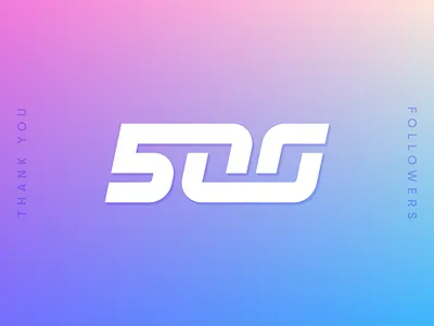 500 Followers 500 achievement celebration dribbble followers gradient instagram letters milestone monogram numbers