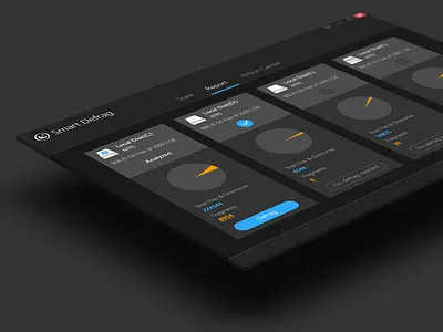 Concept Design of Smart Defrag analytics dashboard data defrag form graph grid interface metrics navigation product