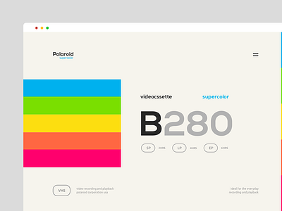 Dualism 15: Polaroid color design flat grid landing page layout ui ux vhs web web design website